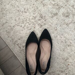 Clarks Women's Black Suede Flats